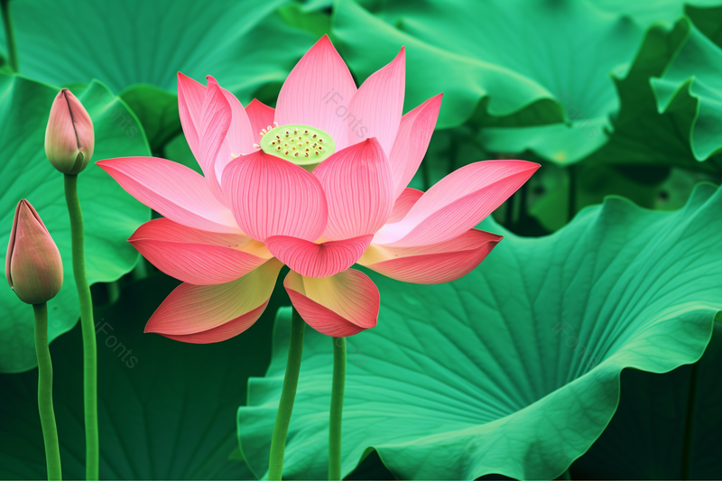 绿色节气小暑夏天荷塘盛开的荷花,高清,摄影图,摄影图片,图片大全,摄影图免费下载